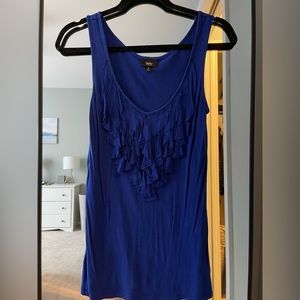 Blue ruffle tank top